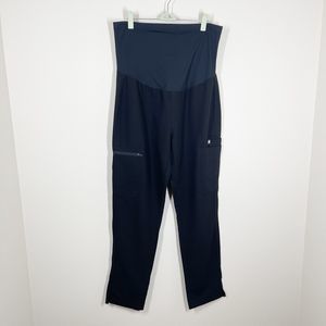 FIGS Yola Maternity Scrub Pants Size M Black Stretch Technical Collection